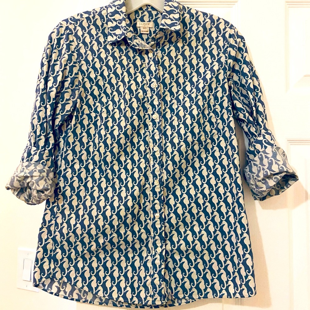 J Crew seahorse button-down